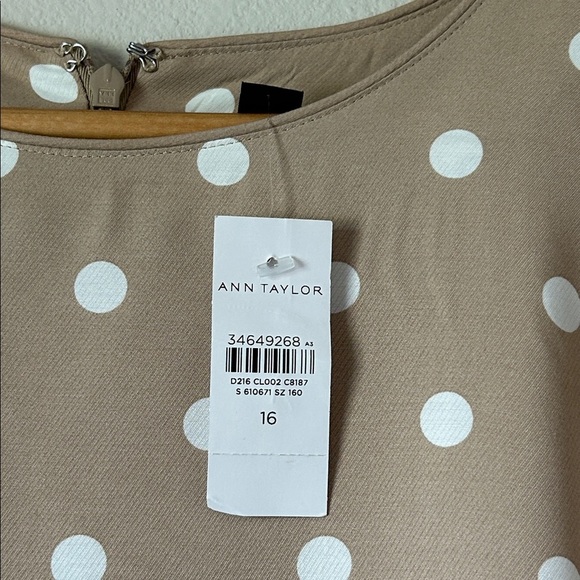 Ann Taylor Tan Dress with White Dots - Picture 5 of 8